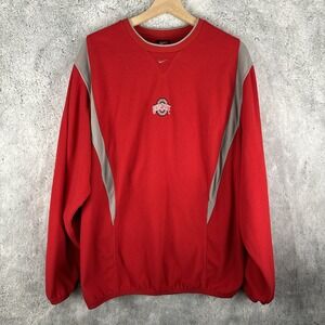 Vintage Nike Team Ohio State Buckeyes Center Swoosh Fleece Pullover Size XL